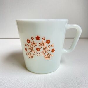 Vintage Pyrex Summer Impressions Ginger mug white milk glass with flowers 10 oz